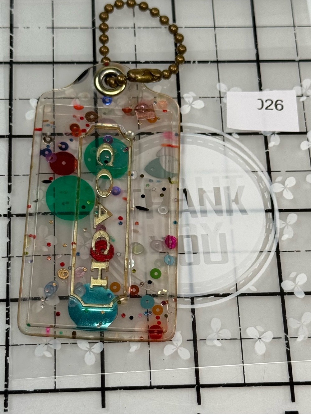Coach Clear Glitter Confetti Polka dot poppy hangtag Charm Charm - Multicolor - Picture 5 of 5